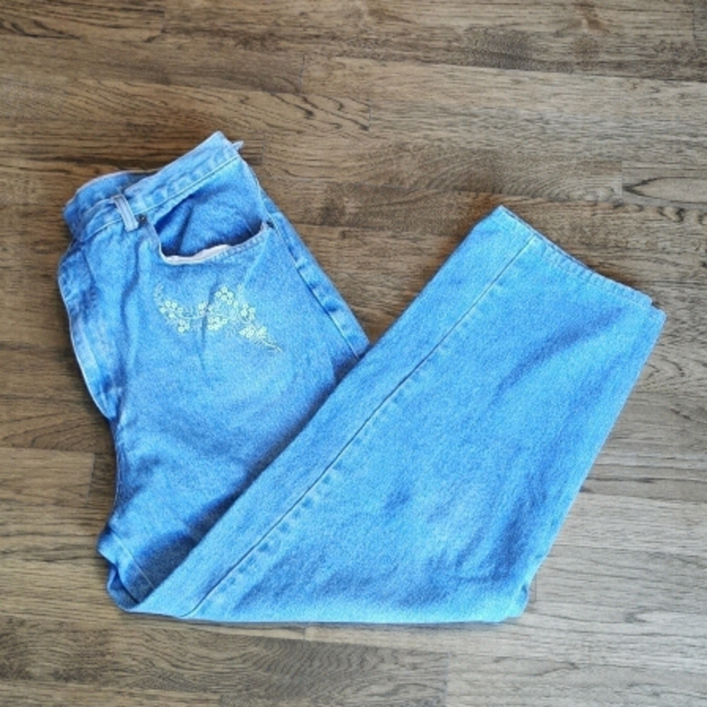 𝅺vintage 80s High-Rise Mom Jeans LA Blues 38 Plus